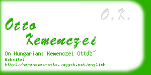 otto kemenczei business card